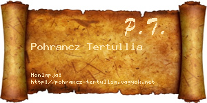 Pohrancz Tertullia névjegykártya